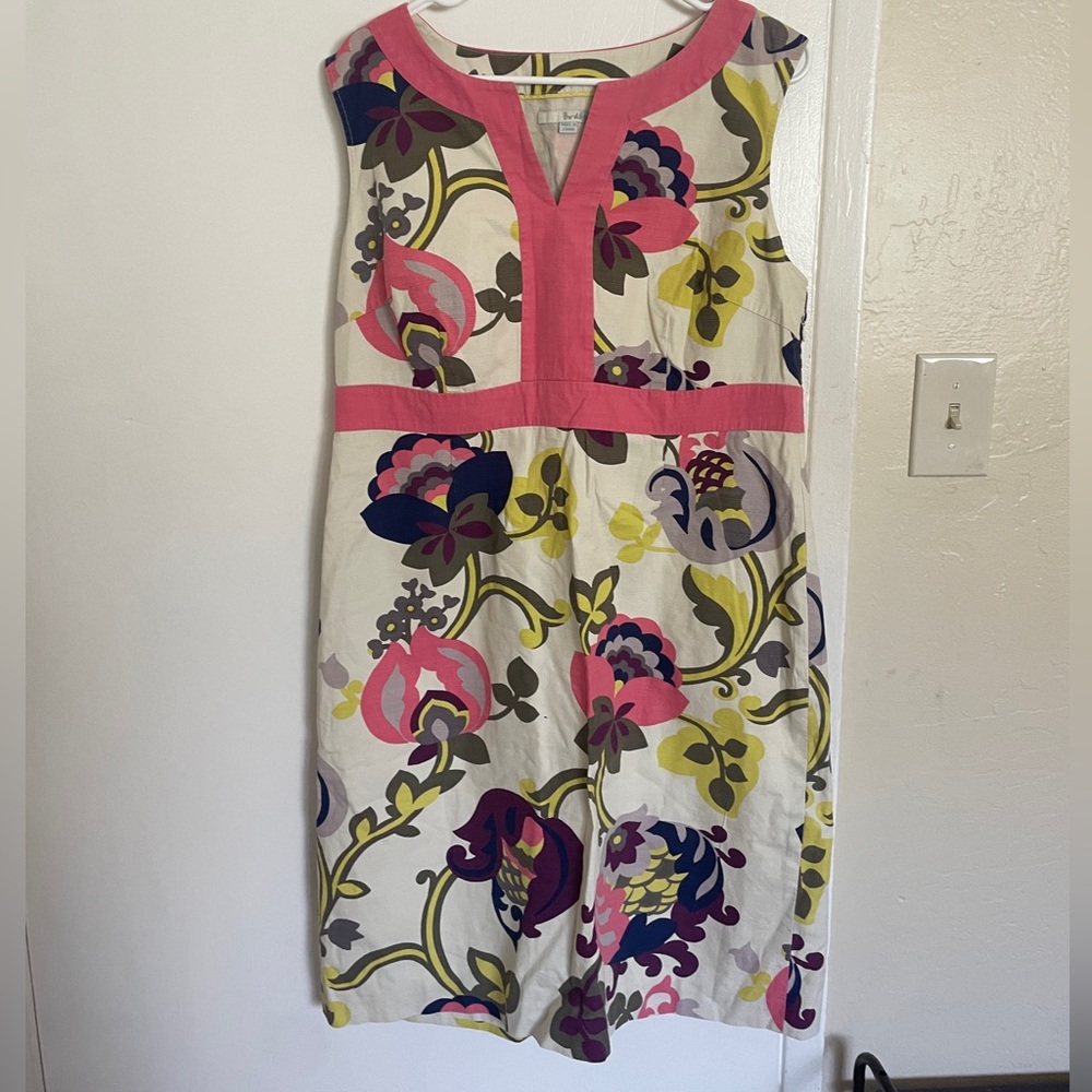 Boden Pink and White Sleeveless Sundress